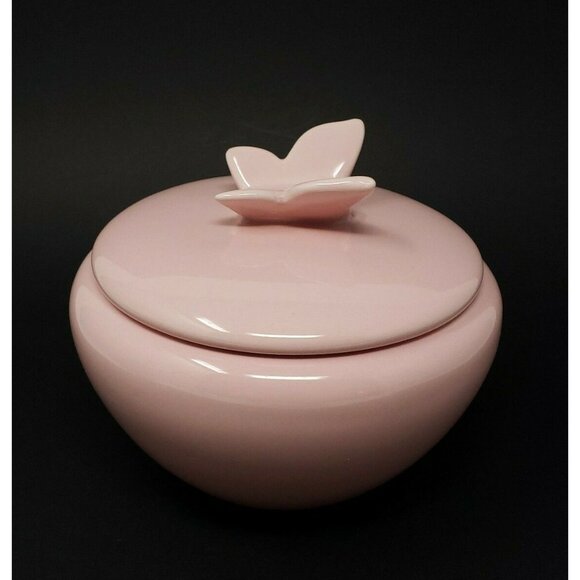 Pink Butterfly Trinket Box Candy Dish Whole Home Kids Sears Nursery Kids Room - Picture 1 of 11